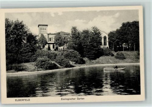 Elberfeld Zoo - Teich und Gebäude ca 1920 AK