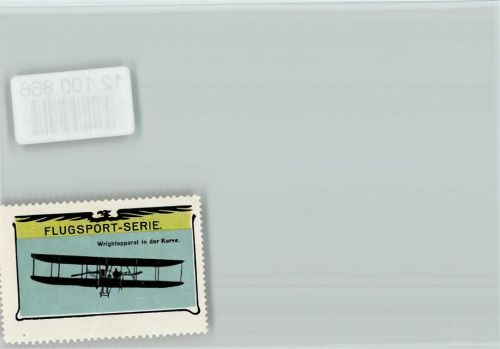 Reklamemarke - Flugsport Serie - Wrightapparat in der Kurve