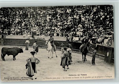 Nr. 4 Corrida de Toros - Citandp para picar - Lichtdruck 1910 AK