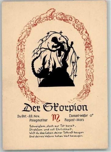 Skorpion - Verlag Gunkel Serie 800-11 AK Schrenschnitt, gute Erhaltung
