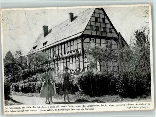 32676 W4927 Falkenhagen , Lippe - ältestes Fachwerkhaus des Lipperlandes , ex Sammlung Busse