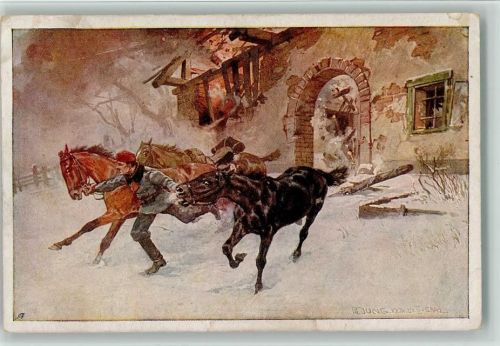 sign Jung - Rotes Kreuz Kriegsfürsorgeamt Nr. 431 - Pferde retten WK I AK