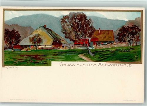 1898 Schwarzwaldhäuser sign Mutter , litho - Velten Verlag
