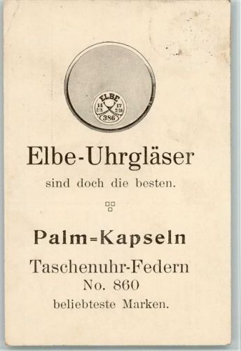 Elbe Uhrgläser Werbung 1914 AK