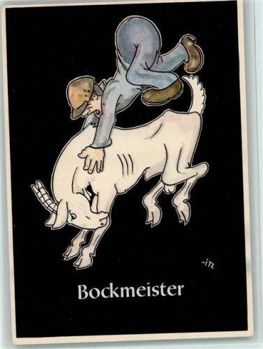 Bild Nr. 13 Bockmeister - aus "Lustige Gezähekiste"- 48 bergmännische Begriffe, Karikatur von H. Moritz 1981 AK