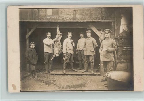 Feldschlachter - Foto AK Feldküche