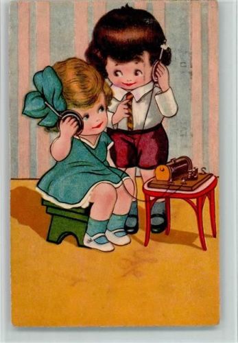 1926 Kinder mit Kopfhörer AK