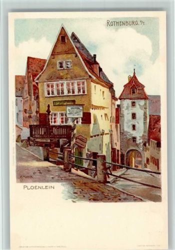 W8803 Rothenburg ob der Tauber sign. K. Mutter - Plönlein AK Sehr gute Erhaltung Velten Lithographie