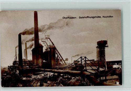 Oberhausen Gutehoffnungshütte, Hochöfen 1928 Foto AK