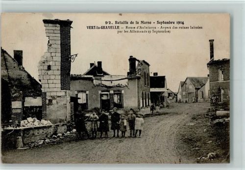 La Gravelle WK I Bataille de la Marne 1914 - zerstörte Häuser Ruinen