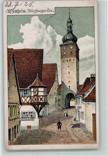 Uffenheim 1926 Würzburger Tor AK