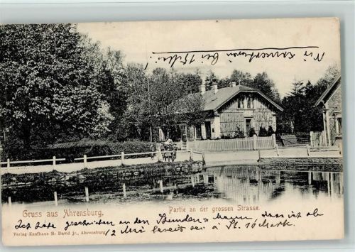 Ahrensburg 1907 Partie an der grossen Strasse, gute Erhaltung AK