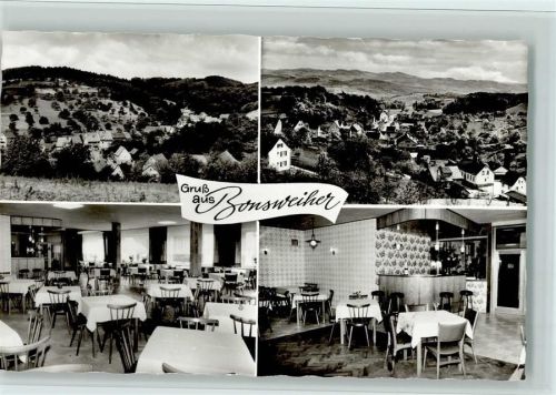 69509 W6942 Bonsweiher - Ortsansichten Gasthaus Pension Zur Quelle Innenaufnahmen Gastraum 4-Bildaufnahme