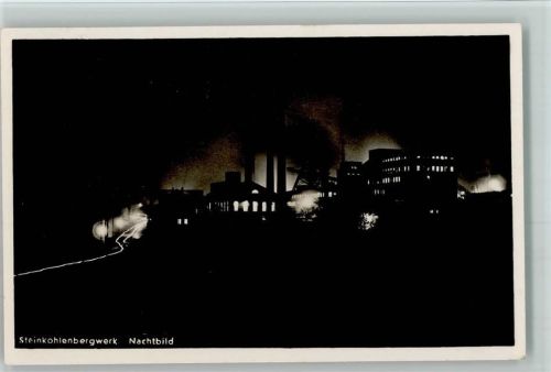 Bochum Steinkohlebergwerk - Nachtbild 1937 AK