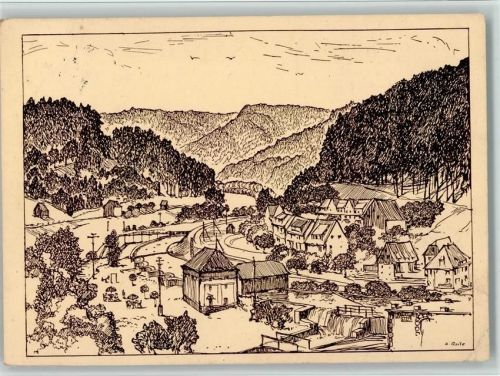Neuenbürg Gesamtansicht sign. A. Reile