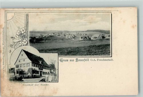Besenfeld 1900 Gasthof zur Sonne AK Stockflecken