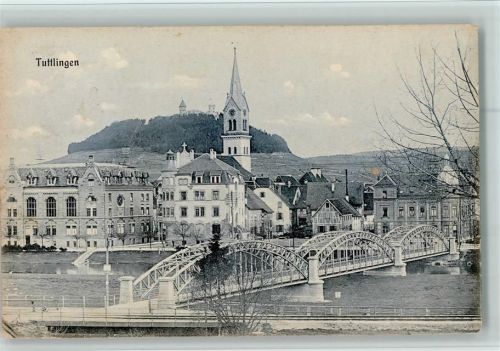 Tuttlingen 1911 Partie bei der Brücke AK