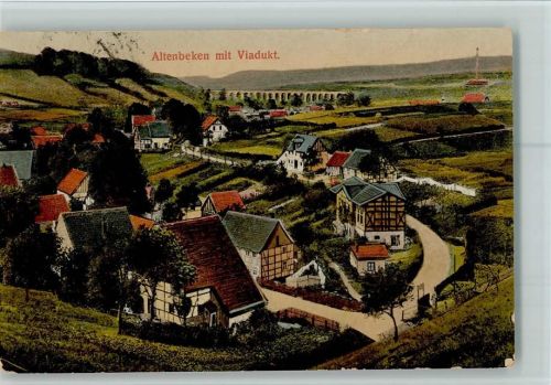 Altenbeken 1916 Teilansicht AK Stempelspur , Eckknick