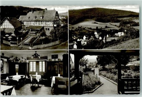 Hobbach Gasthaus Pension Zum Engel Rückseite mit Kleberesten bzw Abschürfungen