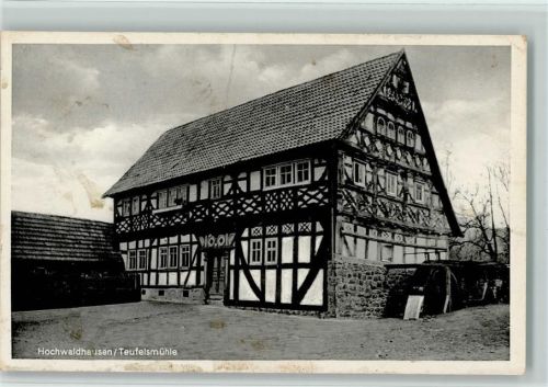 Hochwaldhausen Teufelsmühle Fachwerkhaus Mühlenrad