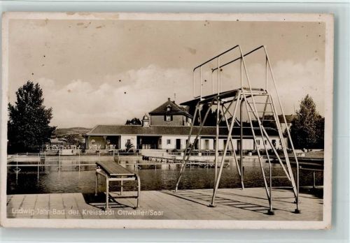 Ottweiler 1938 Ludwig-Jahn-Bad I - Flecken AK