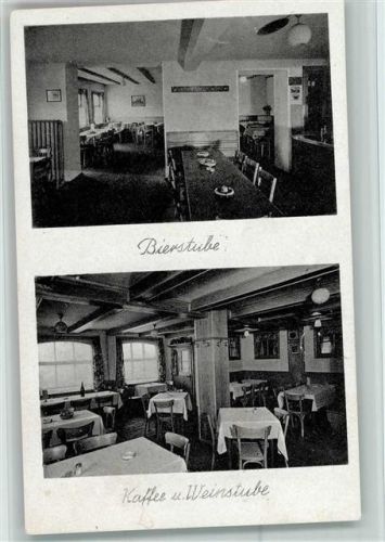 Buchloe 1940-50 Bahnhof-Hotel Bierstube und Weinstube Innenansicht, gute Erhaltung AK
