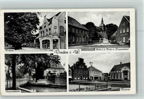 Vreden 1954 Kirchplatz Wassermühlentor Marktplatz Kriegerdenkmal