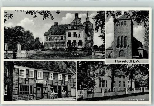 59510 W4775 Hovestadt - Schloss Kirche Gasthof Krippendorf Erholungsheim