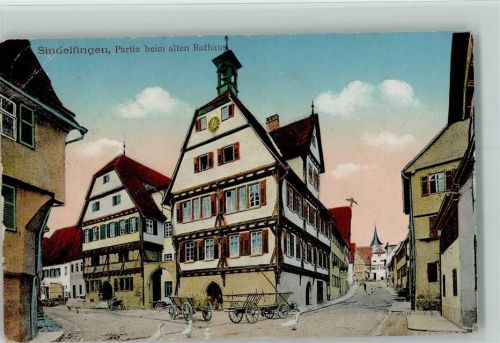 Sindelfingen 1939 Rathaus, Eckknick AK