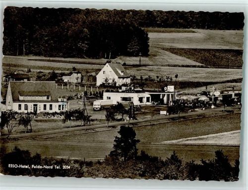 Fulda 1966 Esso Hotel Raststätte u. Tankstelle Fulda Nord, gute Erhaltung AK