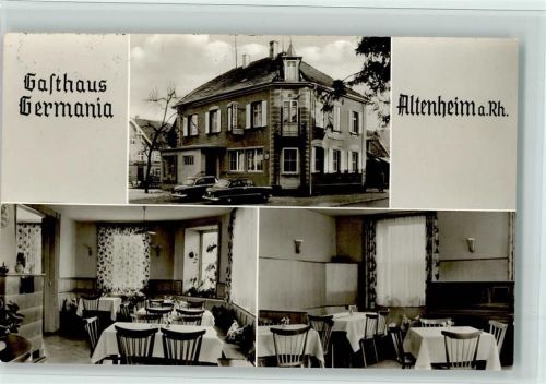 Altenheim Gasthaus Germania mit Innenansichten , gute Erhaltung AK