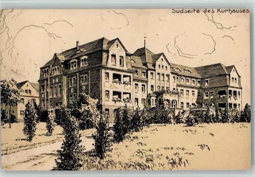 Greiffenberg Birkenhof , Südseite des Kurhauses - Federzeichnung - Schlesien