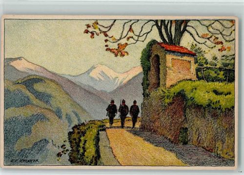 Patrouille im Tessin Schweizerische Nationalspende für unsere Soldaten und ihre Familien sign Schlatter E. E. Nr. 5