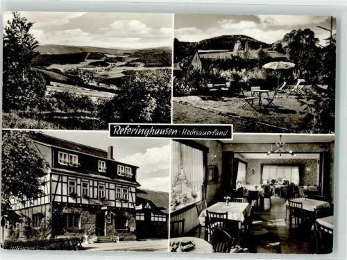 Referinghausen Gasthaus Pension Schmidt Emailleschilder Gastraum Garten Liegestühle