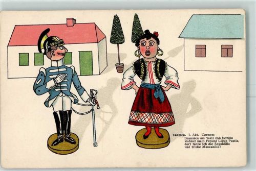 1899 Serie 1637 Oper von Bisset Carmen 1. Akt Spielzeugfiguren AK
