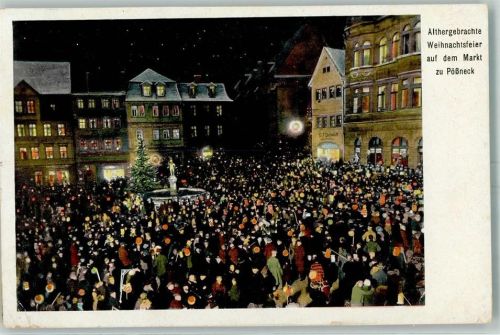 Pößneck Weihnachtsfeier auf dem Markt Laternen