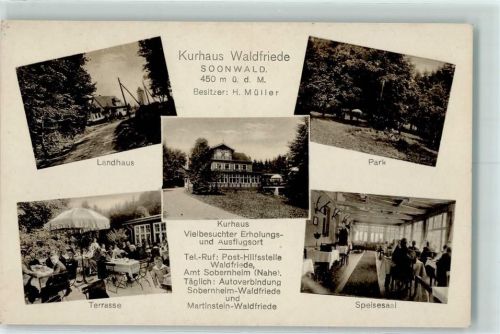 Sobernheim Kurhaus Waldfriede Soonwald Landhaus Park Terrasse Speisesaal
