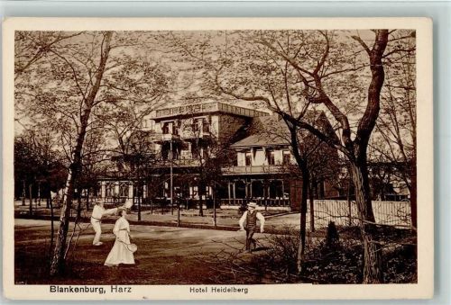 Blankenburg 1919 Hotel Heidelberg - Tennisplatz und Spieler , gute Erhaltung AK