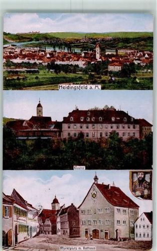 Heidingsfeld 1911 Kloster Marktplatz Rathaus