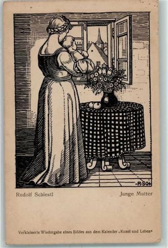 1921 Schiestl Junge Mutter AK