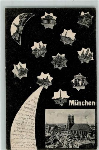 München 1902 Mond und Sterne AK