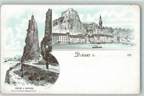 Dinant Roche a Bayard Felsen Dampfer Brücke Kirche