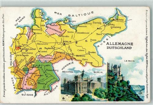Landkarte Deutschland AK Remy´s Stärke Lithographie