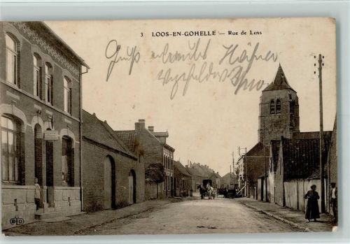Loos-en-Gohelle 1914 Rue de Lens AK