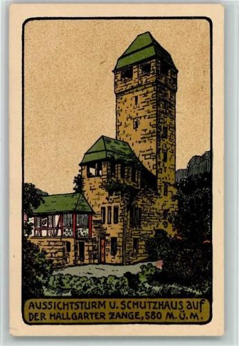 Hallgarten 1915 Aussichtsturm Schutzhaus AK