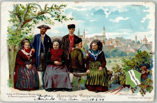 Uffenheim 1904 Trachten Wappen Fisch Verlag G.Erdmann