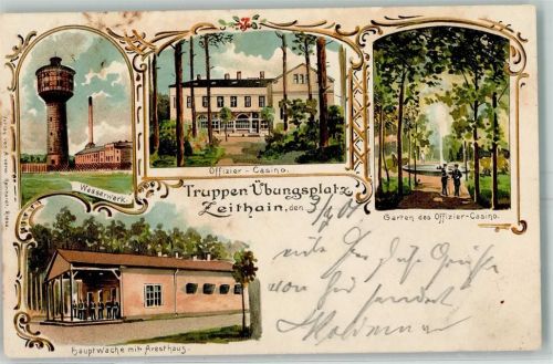 Zeithain 1901 Truppen-Übungsplatz Wasserwerk Offizier-Kasino Hauptwache mit Aresthaus