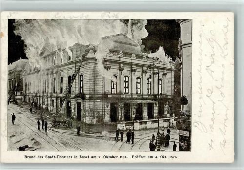 Basel Brand des Stadtheaters 1904 Feuerwehr