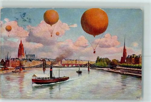 1914 Ballon über der Stadt AK