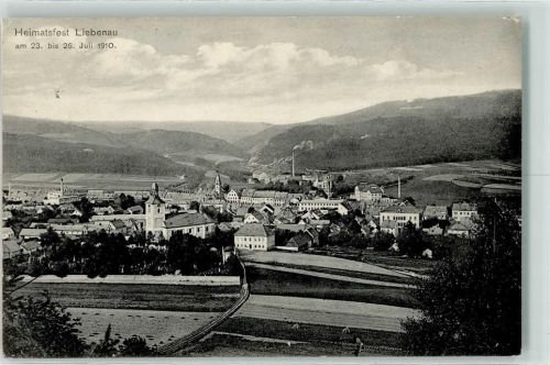 Hodkovice nad Mohelkou Heimatfest 23.-26.07.1910 Kirche Schornstein